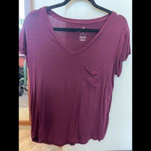 American Eagle soft and sexy tee, medium, maroon